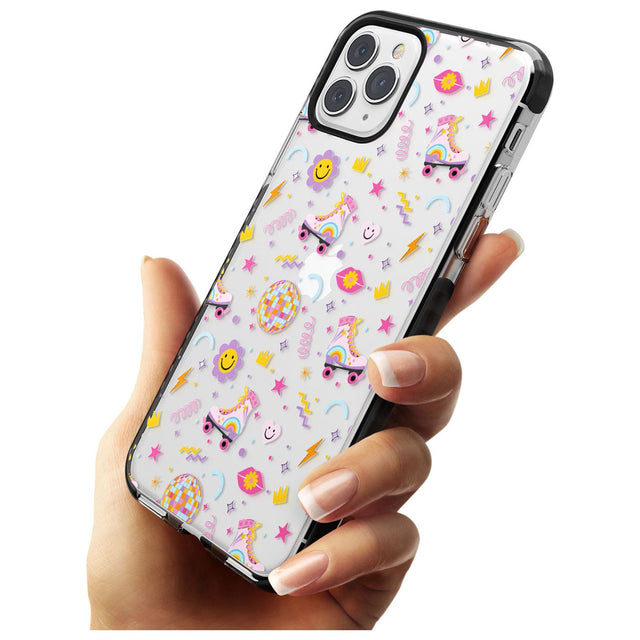 Roller Disco Pattern Black Impact Phone Case for iPhone 11