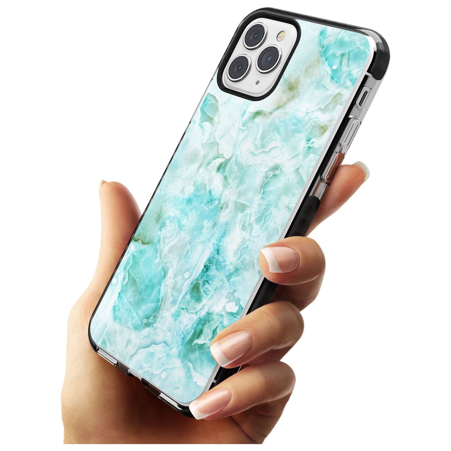 Turquoise Aqua Onyx Marble Pink Fade Impact Phone Case for iPhone 11