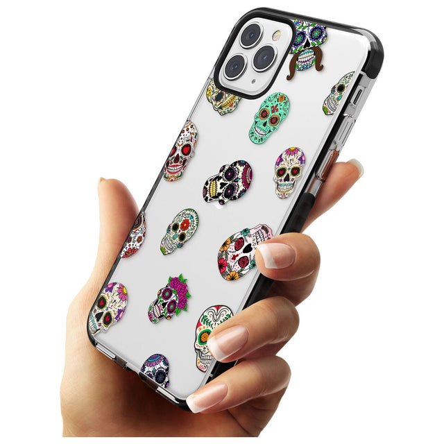 Mixed Sugar Skull Pattern Black Impact Phone Case for iPhone 11
