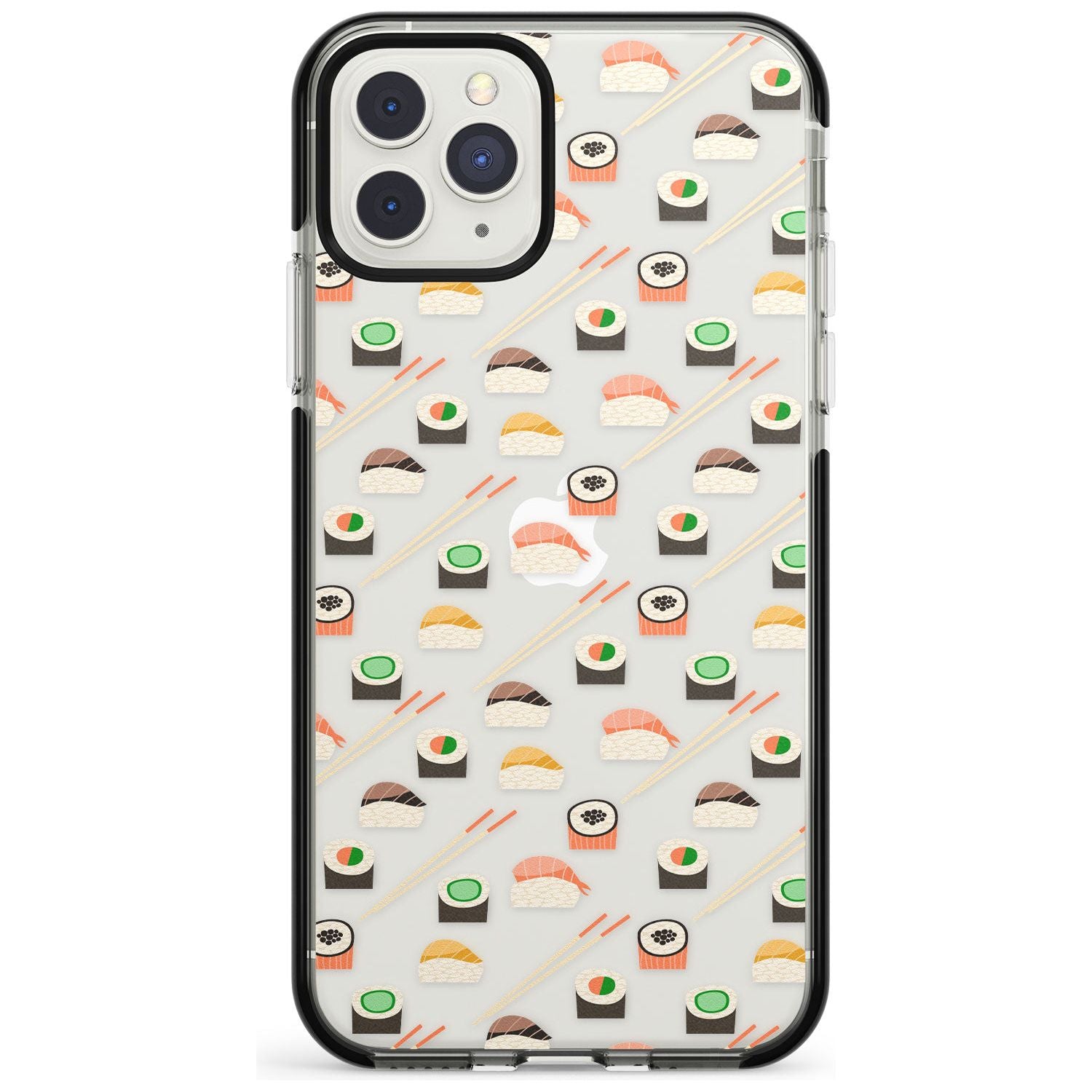 Sushi & Chopsticks Pattern iPhone Case  Black Impact Phone Case - Case Warehouse