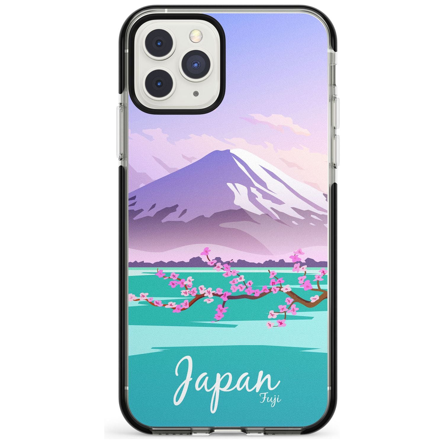 Vintage Travel Poster Japan Black Impact Phone Case for iPhone 11 Pro Max