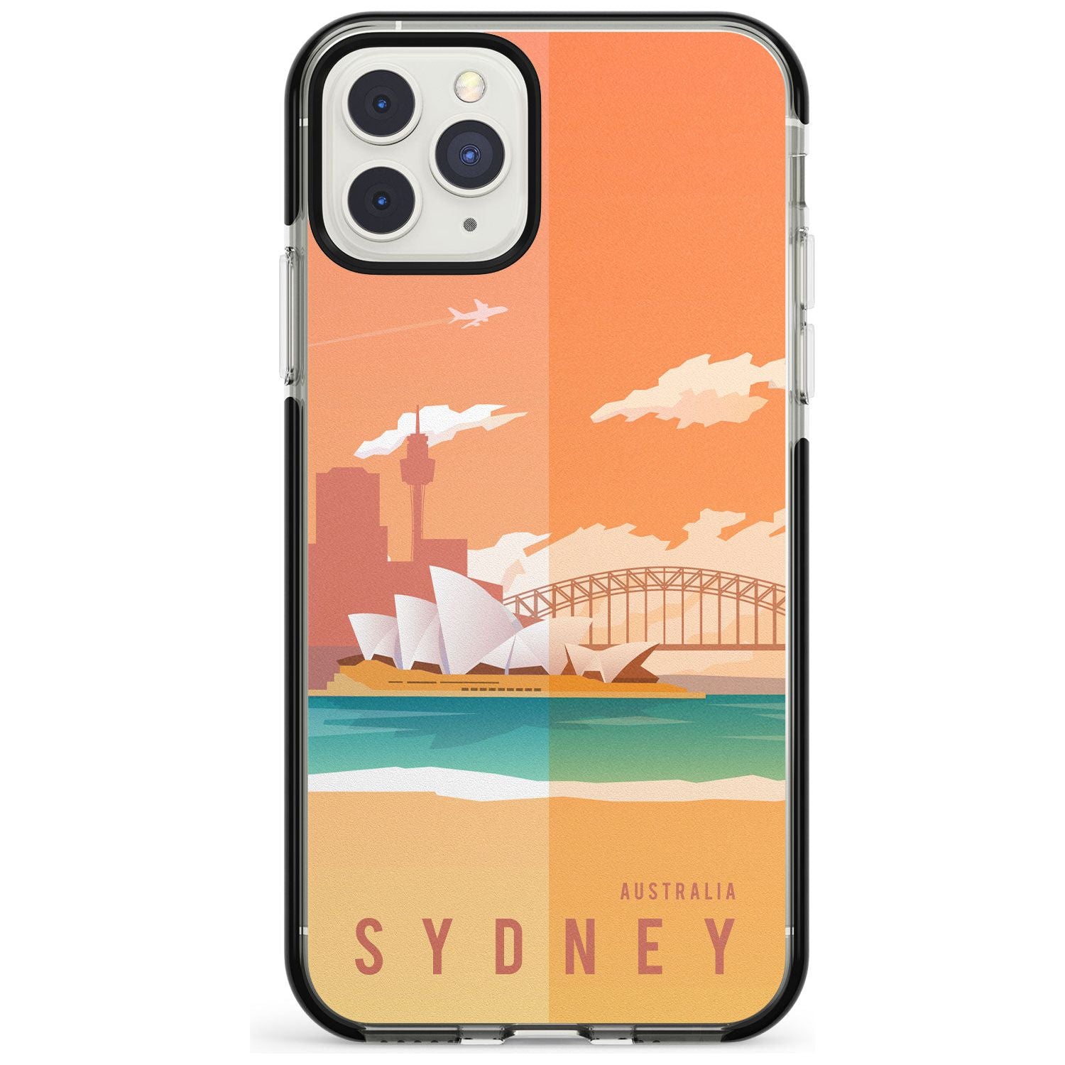Vintage Travel Poster Sydney Black Impact Phone Case for iPhone 11 Pro Max