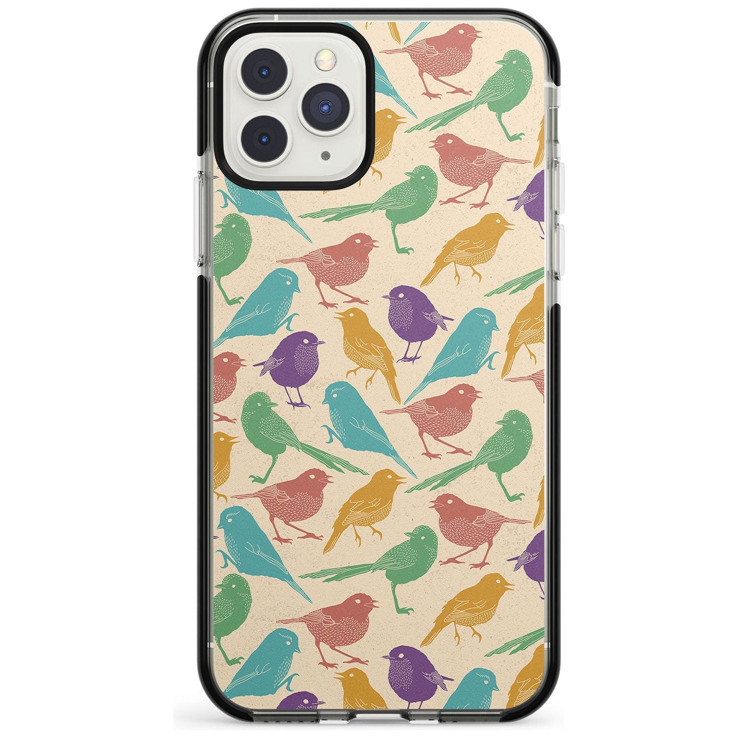 Colourful Feathered Friends Bird Black Impact Phone Case for iPhone 11 Pro Max