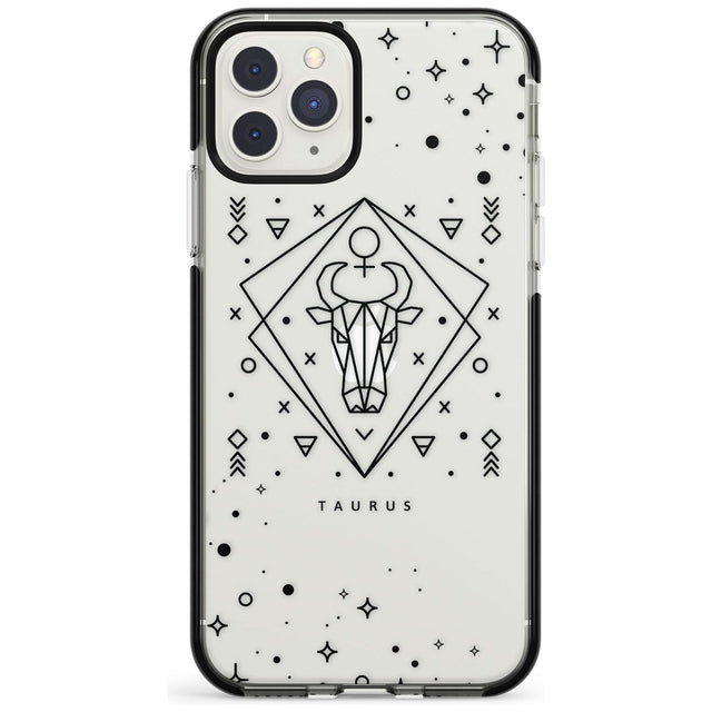 Taurus Emblem - Transparent Design Black Impact Phone Case for iPhone 11 Pro Max