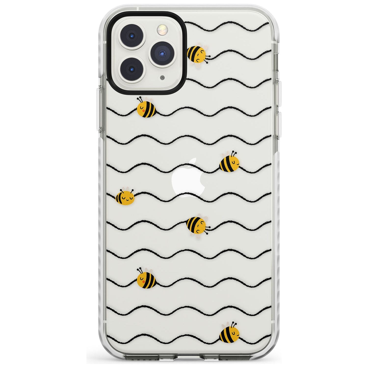 Sweet as Honey Patterns: Bees & Stripes (Clear) Impact Phone Case for iPhone 11 Pro Max