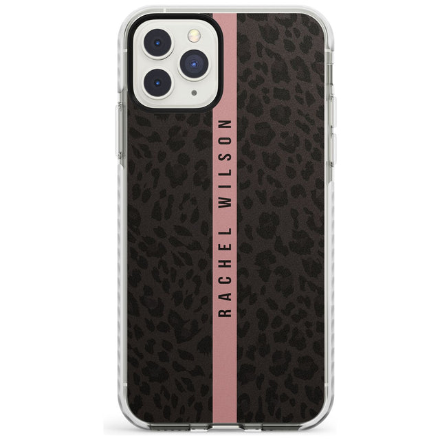 Pink Stripe Leopard Pattern Impact Phone Case for iPhone 11 Pro Max