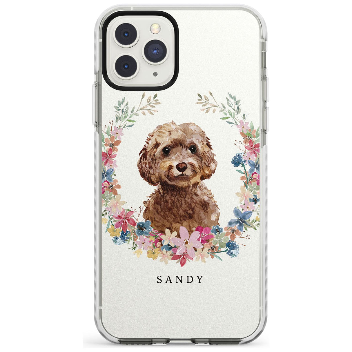 Brown Cockapoo - Watercolour Dog Portrait Impact Phone Case for iPhone 11 Pro Max