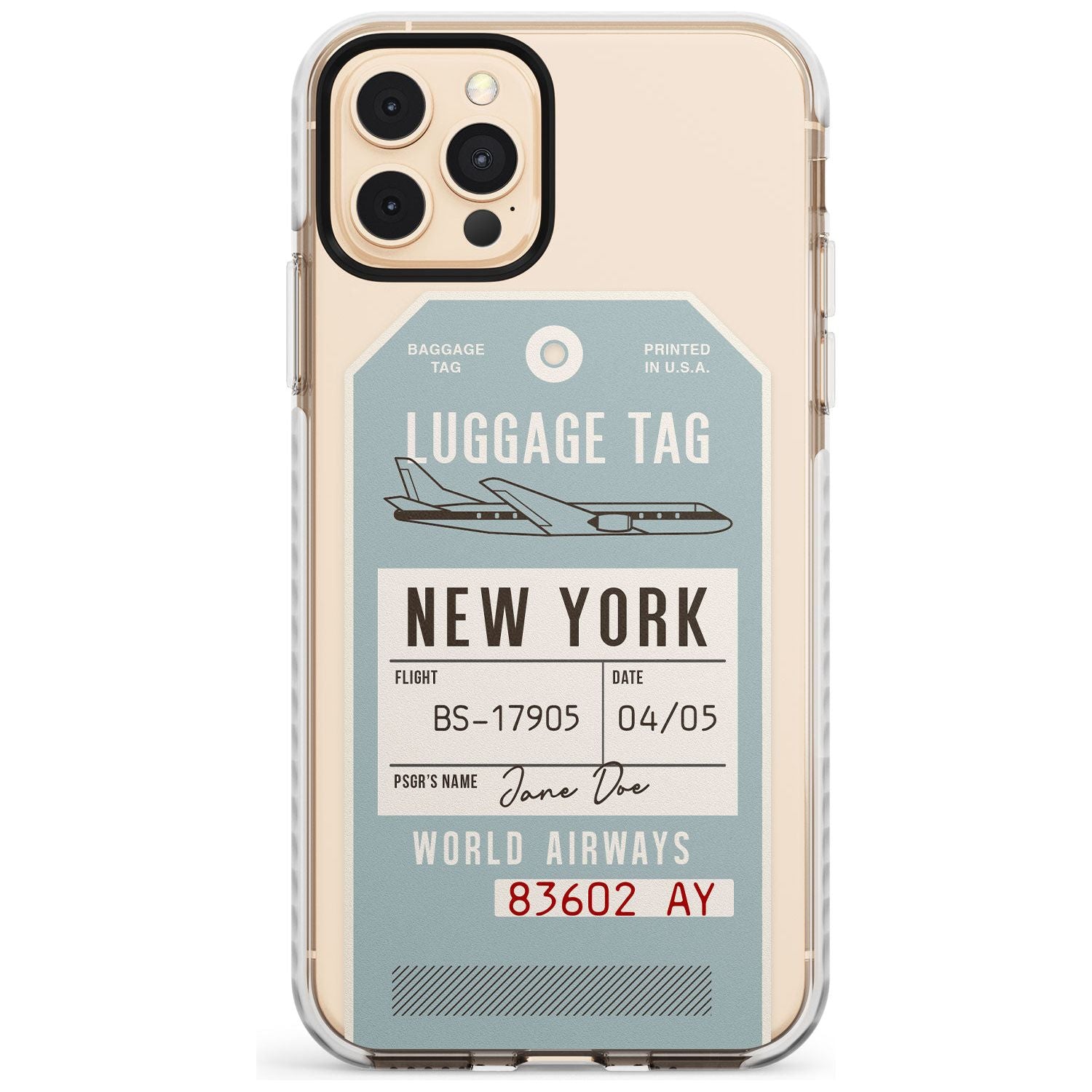 Custom Vintage USA Luggage Tag Slim TPU Phone Case for iPhone 11 Pro Max