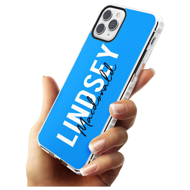 Bold Custom Name: Blue Impact Phone Case for iPhone 11 Pro Max