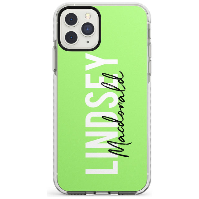 Bold Custom Name: Lime Impact Phone Case for iPhone 11 Pro Max