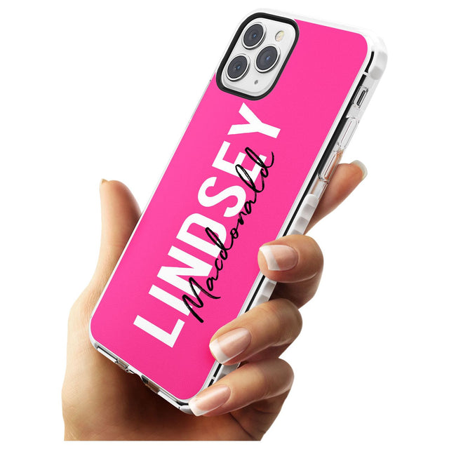 Bold Custom Name: Pink Impact Phone Case for iPhone 11 Pro Max