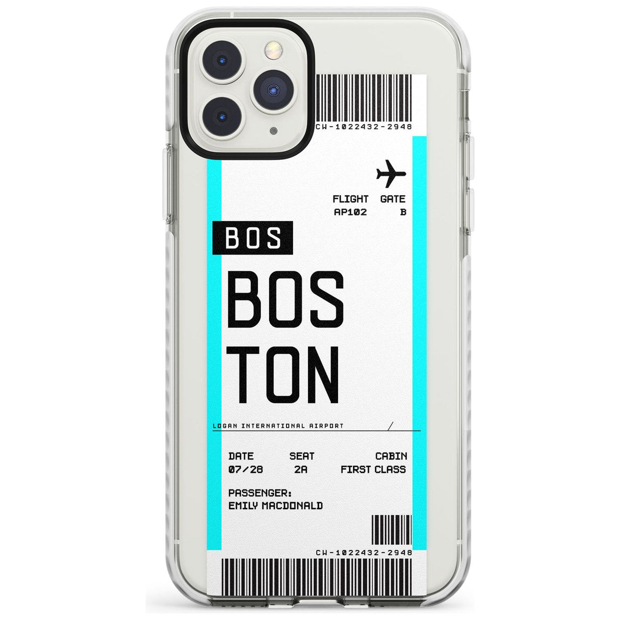 Boston Boarding Pass iPhone Case  Impact Case Custom Phone Case - Case Warehouse