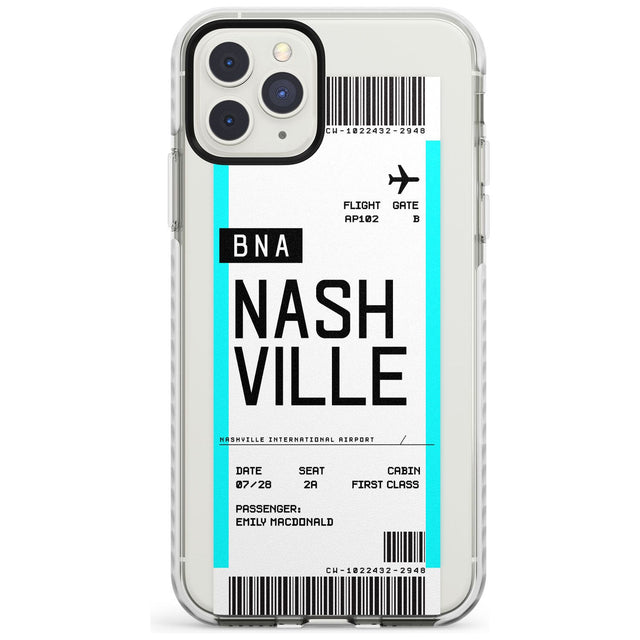 Nashville Boarding Pass iPhone Case  Impact Case Custom Phone Case - Case Warehouse