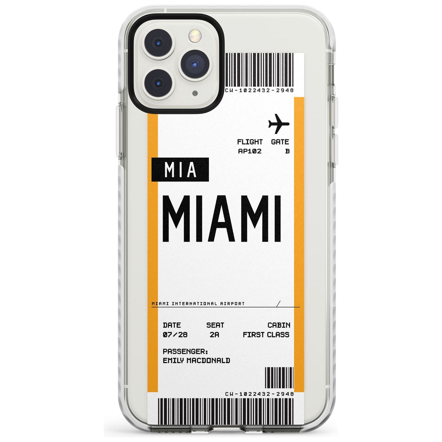 Miami Boarding Pass iPhone Case  Impact Case Custom Phone Case - Case Warehouse