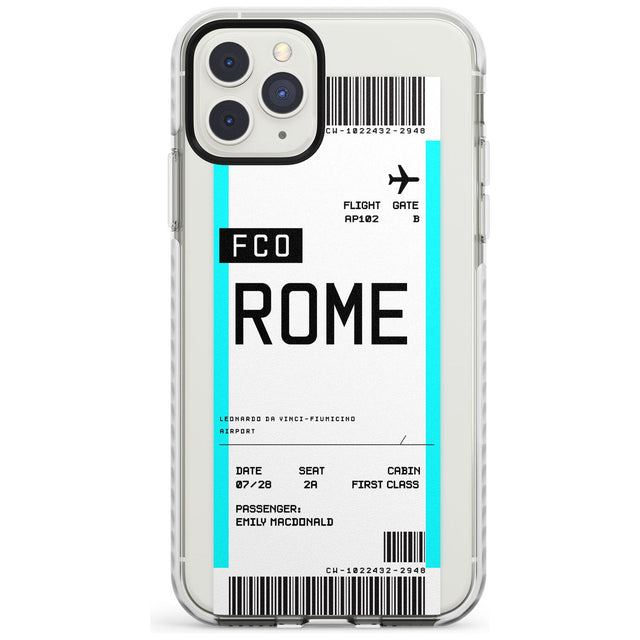 Rome Boarding Pass iPhone Case  Impact Case Custom Phone Case - Case Warehouse