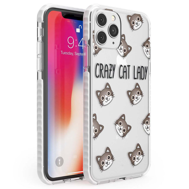 Crazy Cat Lady Phone Case iPhone 11 Pro Max / Impact Case,iPhone 11 Pro / Impact Case,iPhone 12 Pro / Impact Case,iPhone 12 Pro Max / Impact Case Blanc Space