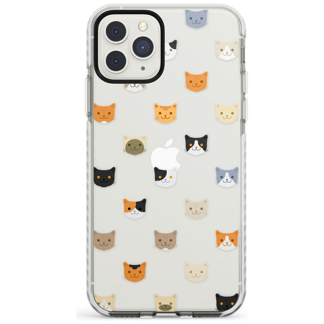 Cute Cat Face Transparent Phone Case iPhone 11 Pro Max / Impact Case,iPhone 11 Pro / Impact Case,iPhone 12 Pro / Impact Case,iPhone 12 Pro Max / Impact Case Blanc Space