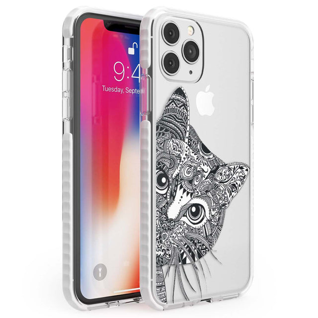 Henna Cat Phone Case iPhone 11 Pro Max / Impact Case,iPhone 11 Pro / Impact Case,iPhone 12 Pro / Impact Case,iPhone 12 Pro Max / Impact Case Blanc Space