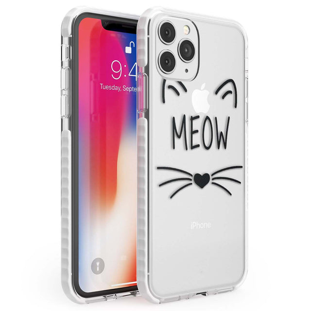 Cat Whiskers Phone Case iPhone 11 Pro Max / Impact Case,iPhone 11 Pro / Impact Case,iPhone 12 Pro / Impact Case,iPhone 12 Pro Max / Impact Case Blanc Space