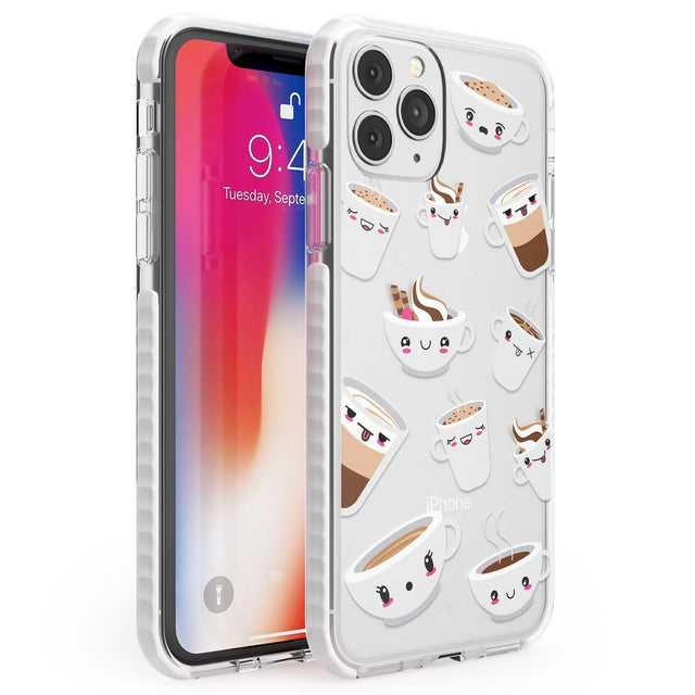 Coffee Faces Phone Case iPhone 11 Pro Max / Impact Case,iPhone 11 Pro / Impact Case,iPhone 12 Pro / Impact Case,iPhone 12 Pro Max / Impact Case Blanc Space