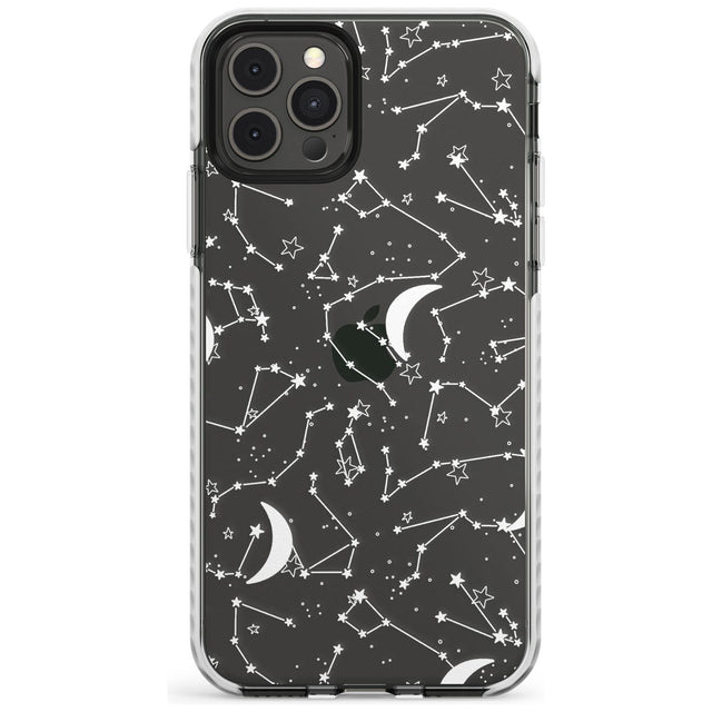 White Constellations on Clear Slim TPU Phone Case for iPhone 11 Pro Max