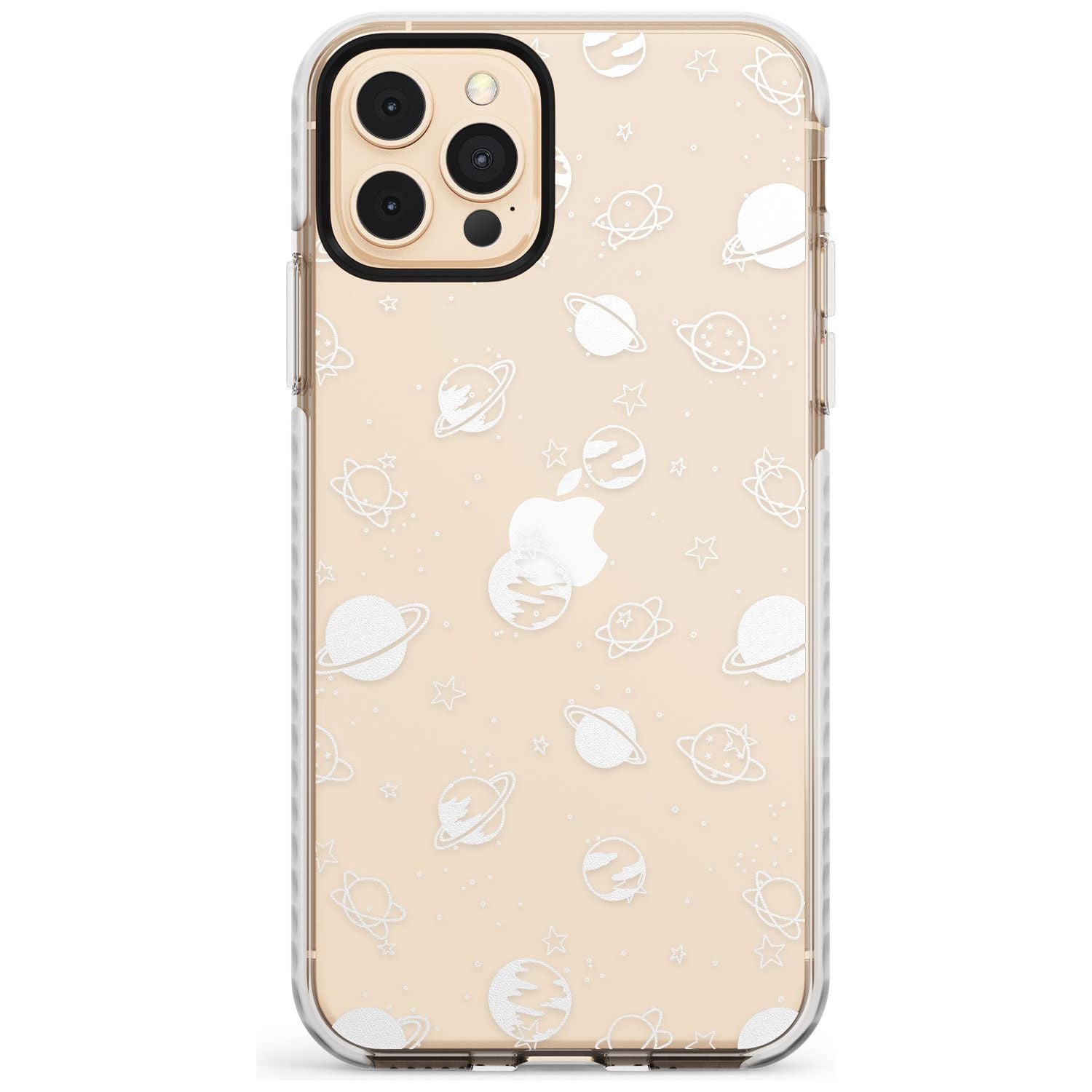 White Planets on Clear Slim TPU Phone Case for iPhone 11 Pro Max