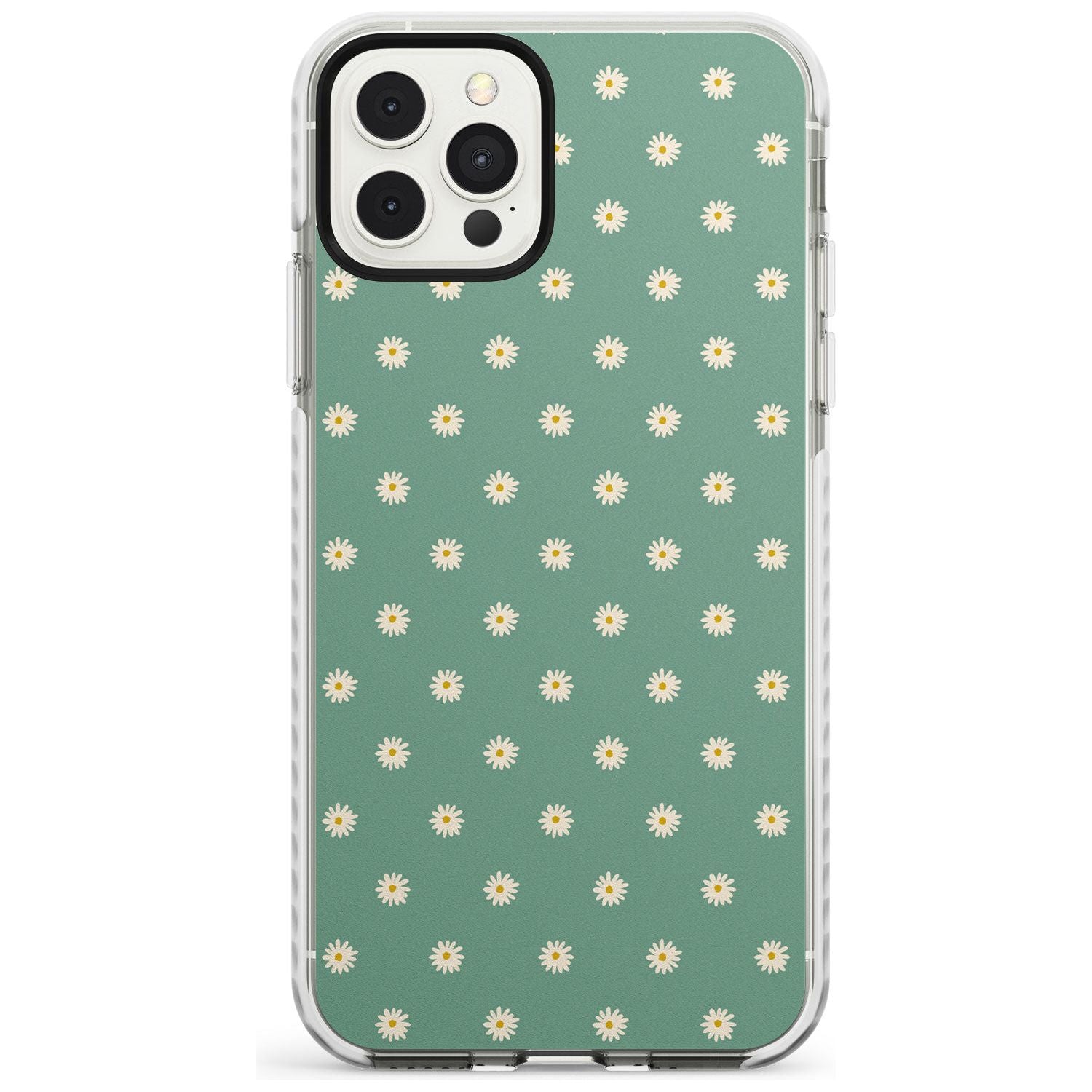 Daisy Pattern - Teal Cute Floral Daisy Design Slim TPU Phone Case for iPhone 11 Pro Max