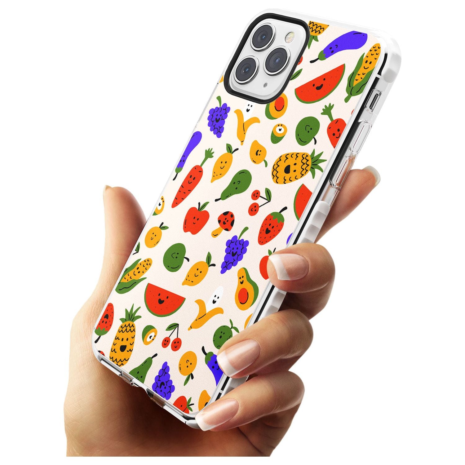 Mixed Kawaii Food Icons - Solid iPhone Case Impact Phone Case Warehouse 11 Pro Max