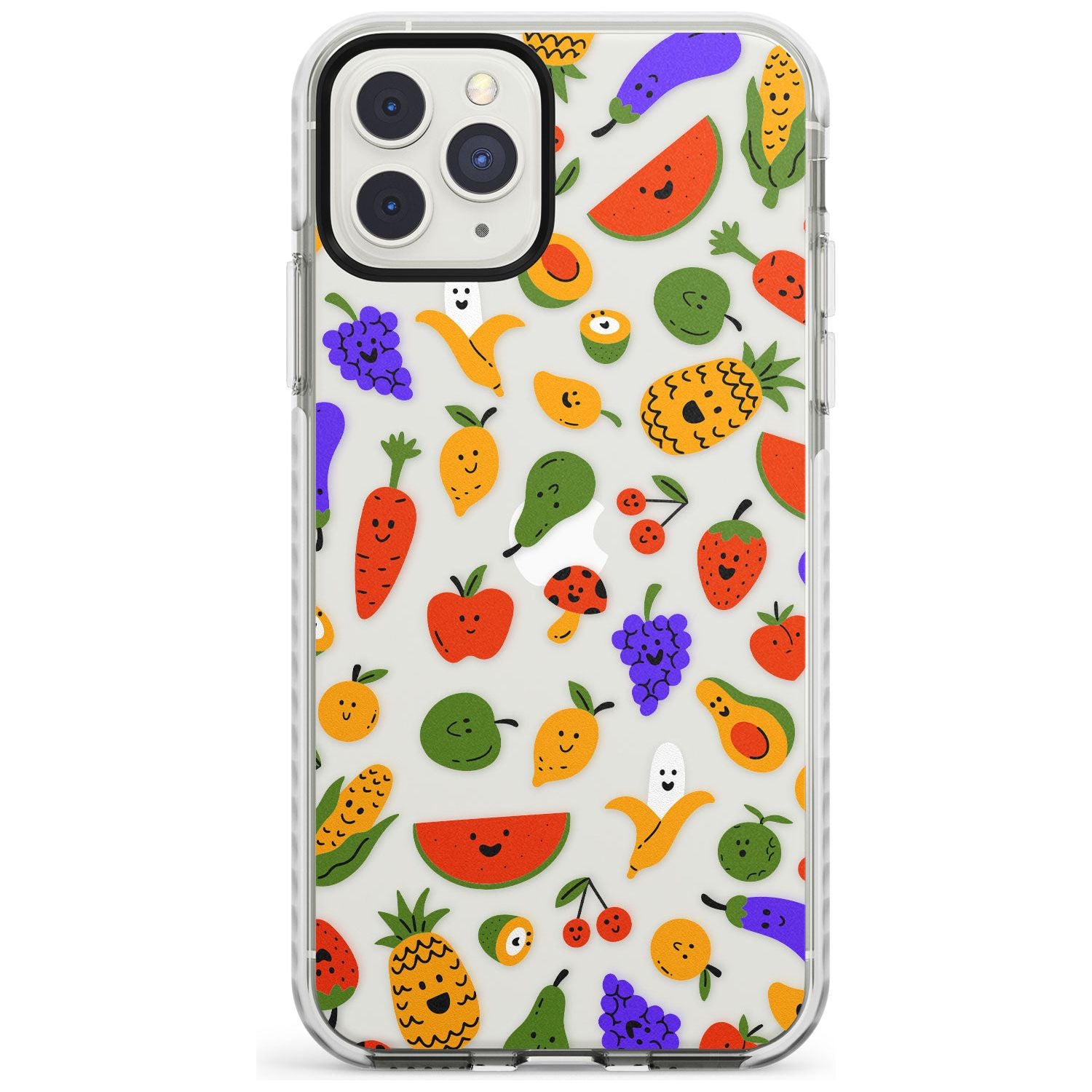 Mixed Kawaii Food Icons - Clear iPhone Case Impact Phone Case Warehouse 11 Pro Max