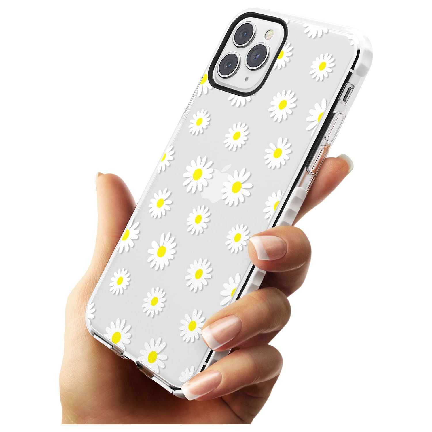 White Daisy Pattern (Clear) Impact Phone Case for iPhone 11 Pro Max