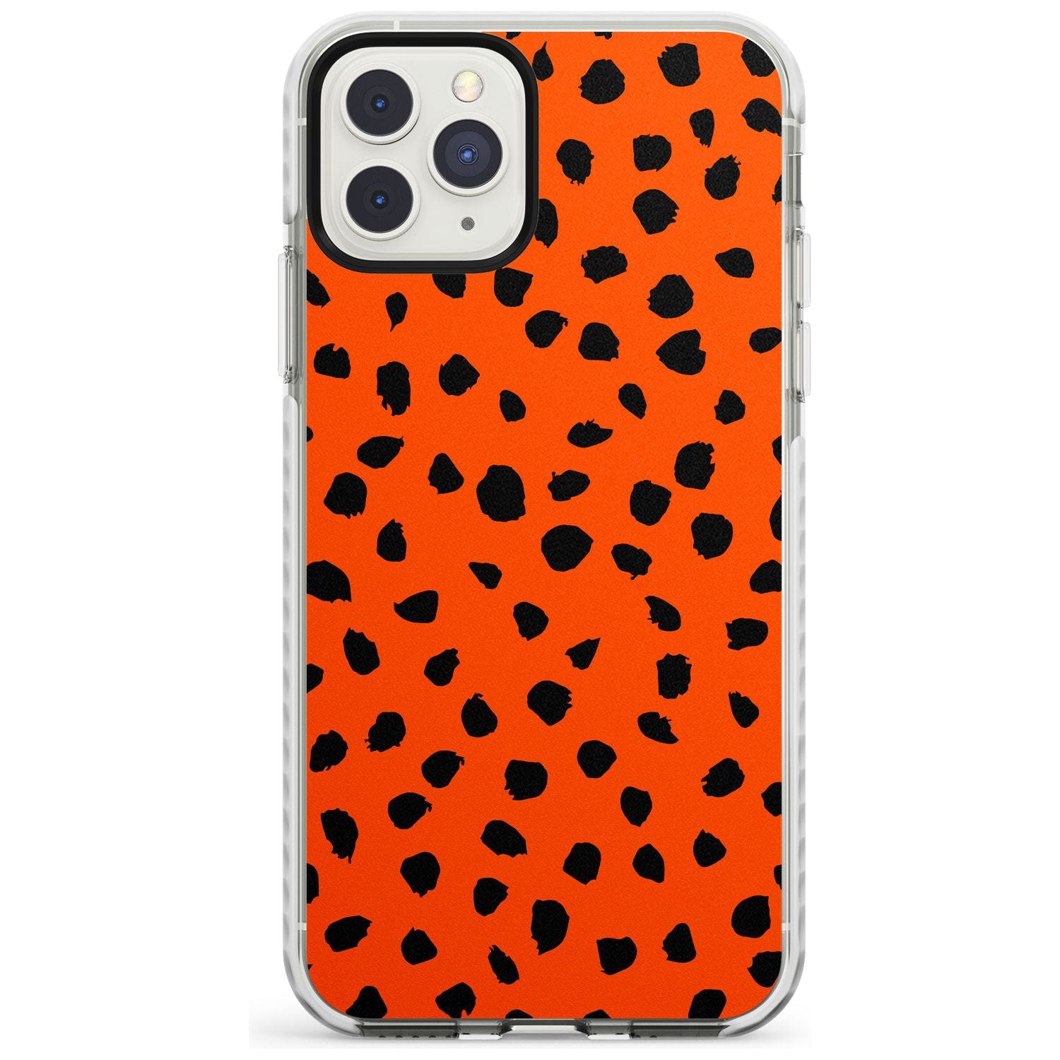 Black & Bright Red Dalmatian Polka Dot Spots Impact Phone Case for iPhone 11 Pro Max