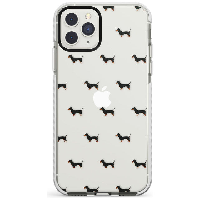 Dachshund Dog Pattern Clear Impact Phone Case for iPhone 11 Pro Max