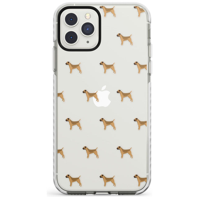 Boder Terrier Dog Pattern Clear Impact Phone Case for iPhone 11 Pro Max