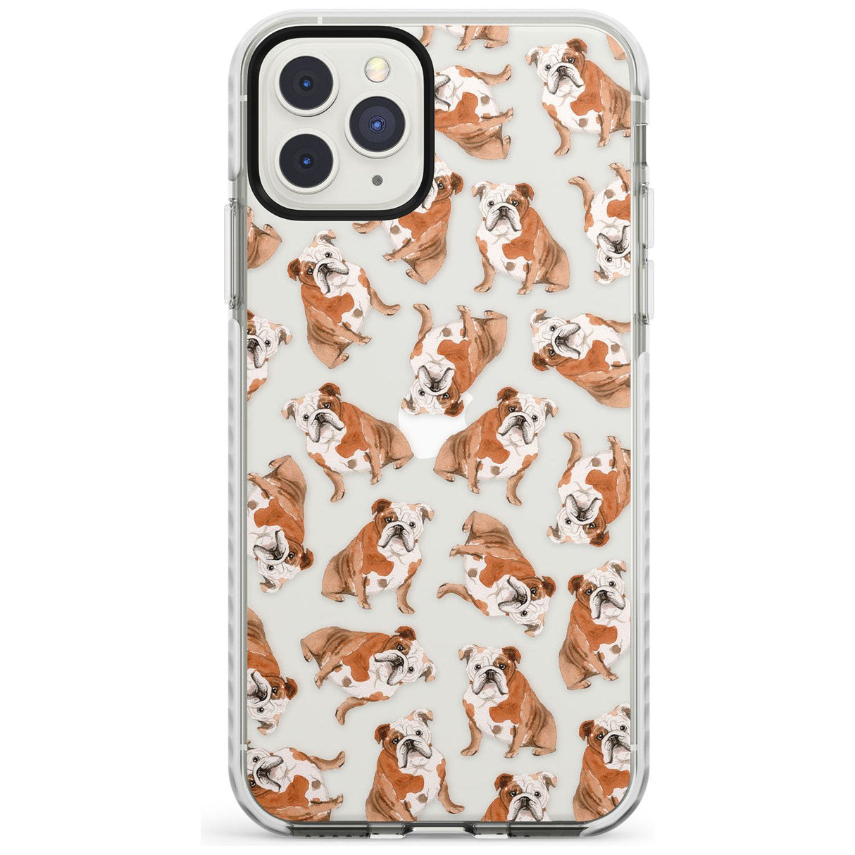 English Bulldog Watercolour Dog Pattern Phone Case iPhone 11 Pro Max / Impact Case,iPhone 11 Pro / Impact Case,iPhone 12 Pro / Impact Case,iPhone 12 Pro Max / Impact Case Blanc Space