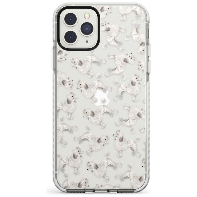 Poodle (White) Watercolour Dog Pattern Impact Phone Case for iPhone 11 Pro Max