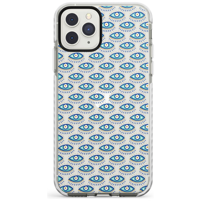 Eyes & Crosses (Clear) Psychedelic Eyes Pattern Impact Phone Case for iPhone 11 Pro Max