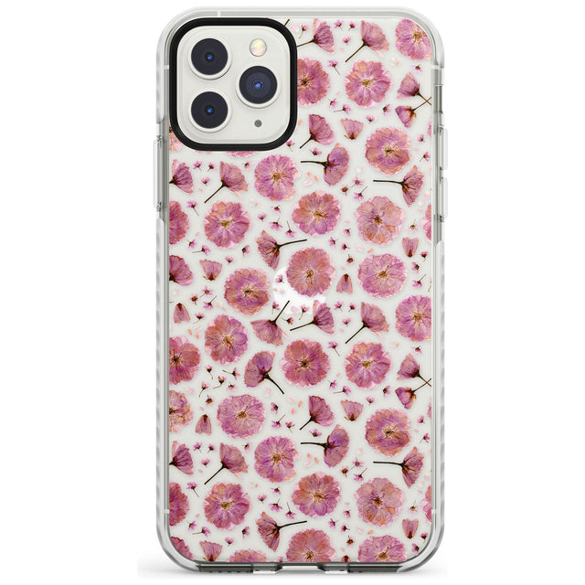 Pink Flowers & Blossoms Transparent Design Impact Phone Case for iPhone 11 Pro Max