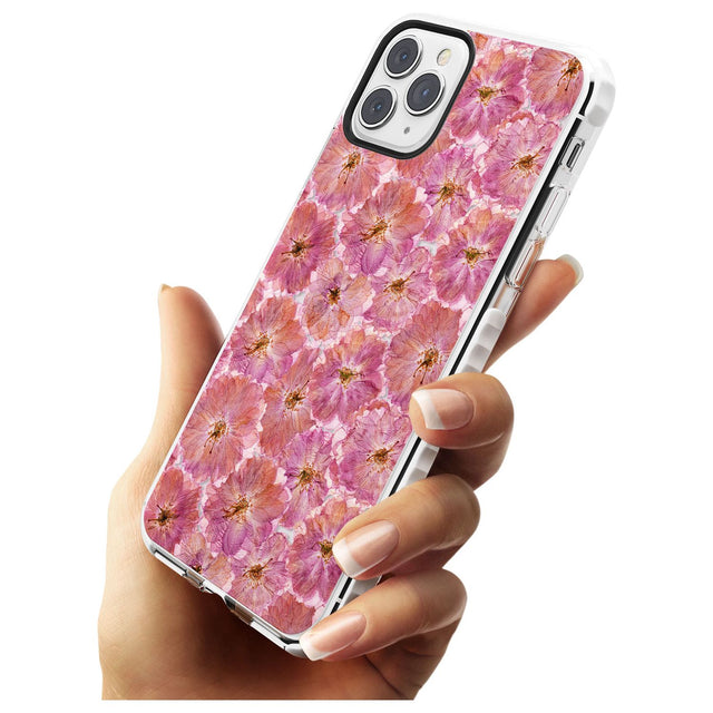 Large Pink Flowers Transparent Design Impact Phone Case for iPhone 11 Pro Max
