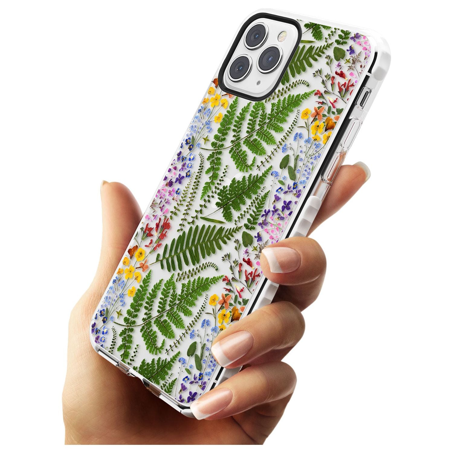 Busy Floral and Fern Design Impact Phone Case for iPhone 11 Pro Max