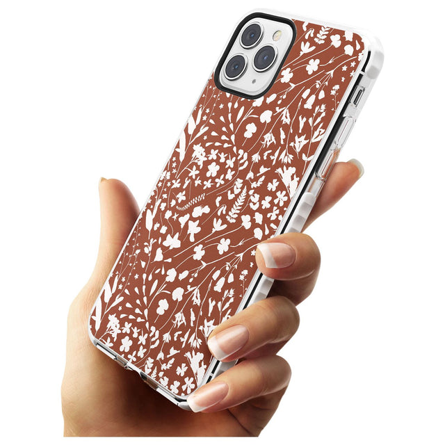 Wildflower Cluster on Terracotta Impact Phone Case for iPhone 11 Pro Max