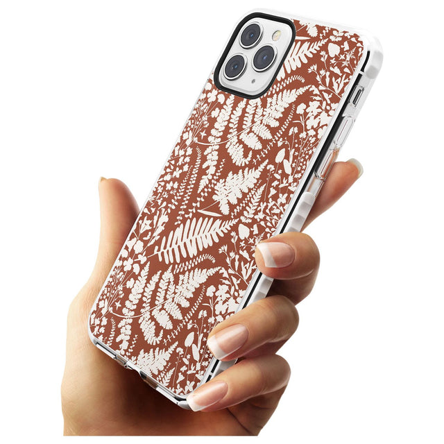 Wildflowers and Ferns on Terracotta Impact Phone Case for iPhone 11 Pro Max