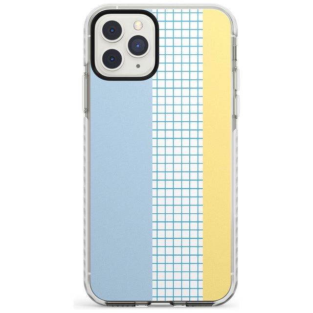 Abstract Grid Blue & Yellow Impact Phone Case for iPhone 11 Pro Max