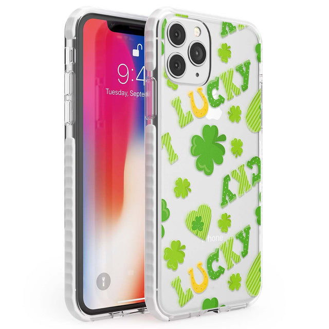 Lucky Irish Clover Phone Case iPhone 11 Pro Max / Impact Case,iPhone 11 Pro / Impact Case,iPhone 12 Pro / Impact Case,iPhone 12 Pro Max / Impact Case Blanc Space
