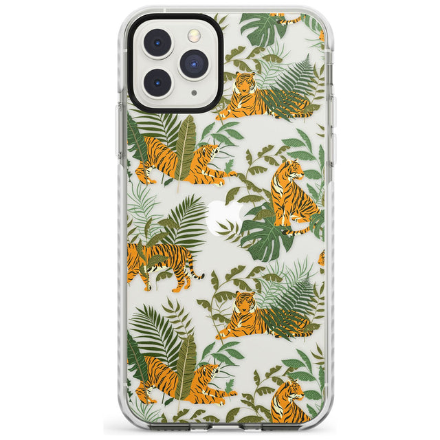 ClearTiger & Fern Jungle Cat Pattern Impact Phone Case for iPhone 11 Pro Max