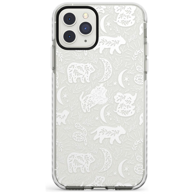 Forest Animal Silhouettes: White/Clear Phone Case iPhone 11 Pro Max / Impact Case,iPhone 11 Pro / Impact Case,iPhone 12 Pro / Impact Case,iPhone 12 Pro Max / Impact Case Blanc Space
