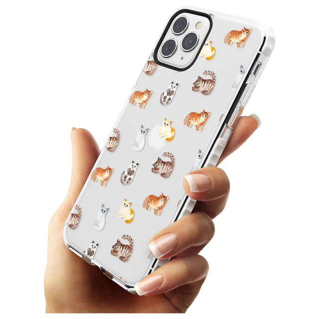 Cute Cat Pattern - Clear Slim TPU Phone Case for iPhone 11 Pro Max