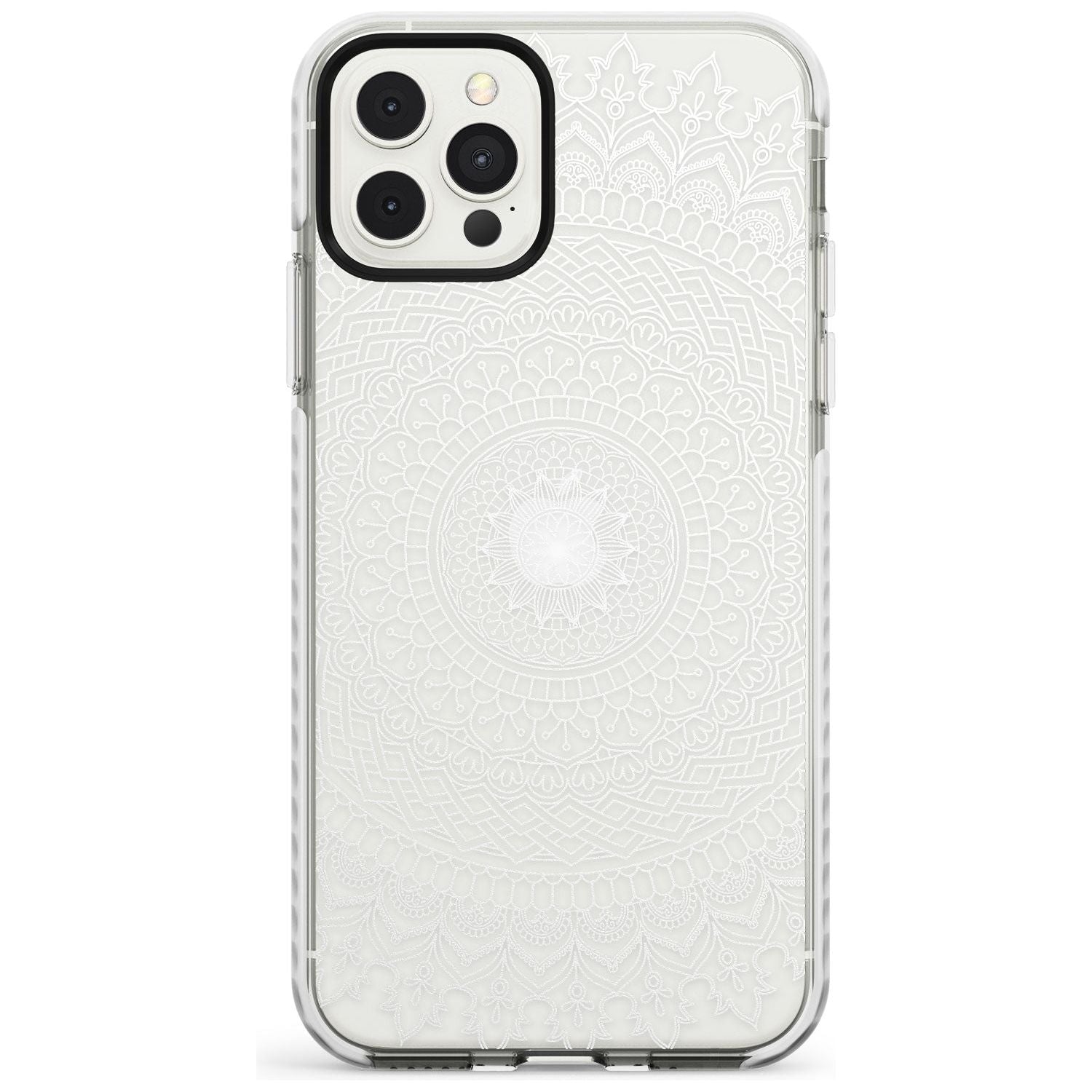 Large White Mandala Transparent Design Slim TPU Phone Case for iPhone 11 Pro Max