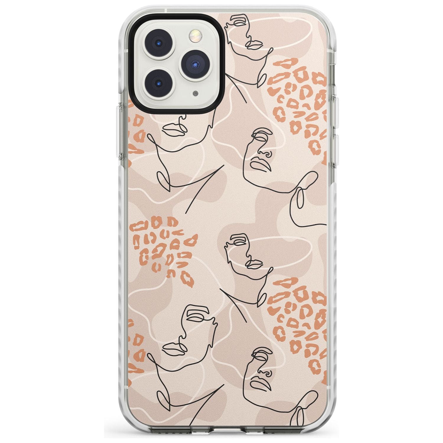 Leopard Print Stylish Abstract Faces Impact Phone Case for iPhone 11 Pro Max
