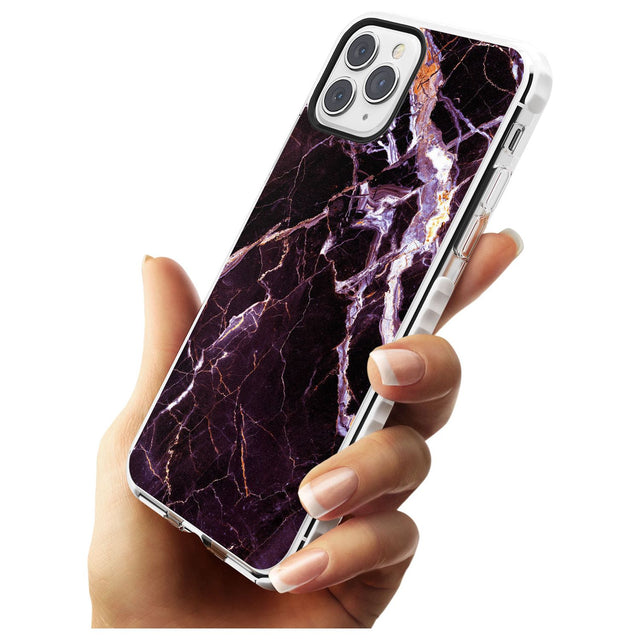 Black, Purple & Yellow shattered Marble Impact Phone Case for iPhone 11 Pro Max