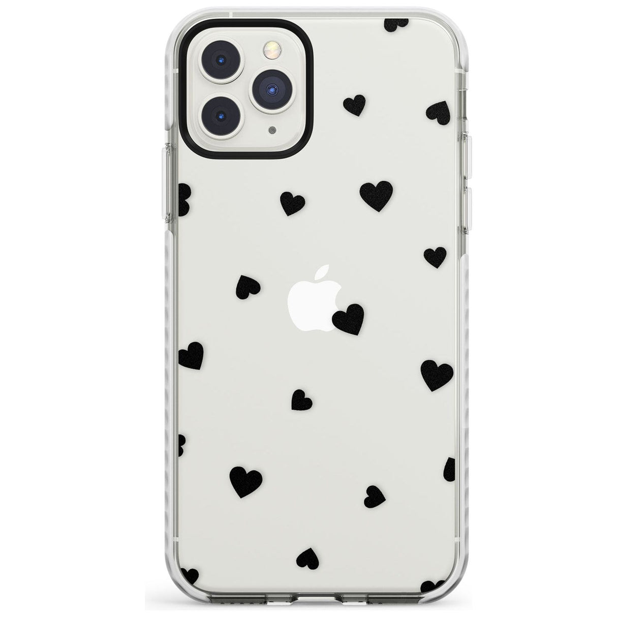 Black Hearts Pattern Impact Phone Case for iPhone 11 Pro Max